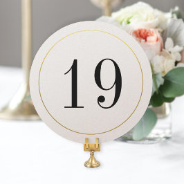 Elegant Shimmer Gold Circle Table Number Kaart