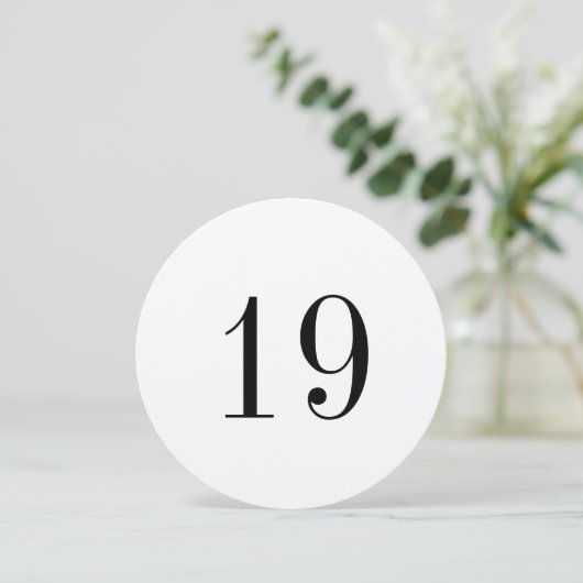 Elegant Shimmer Large Round Table Number Kaart (Staand voorkant)
