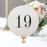 Elegant Shimmer Large Round Table Number Kaart<br><div class="desc">Klassiek zwart-wit tabelnummer op dik grijs papier met stervormige cirkel. Er zijn ook meerdere papiertypen,  vierkante of afgeronde hoeken beschikbaar.</div>