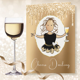 Elegant Shimmer Sparkle Birthday Card voor haar Kaart