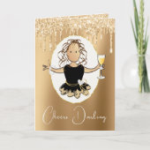 Elegant Shimmer Sparkle Birthday Card voor haar Kaart (Voorkant)
