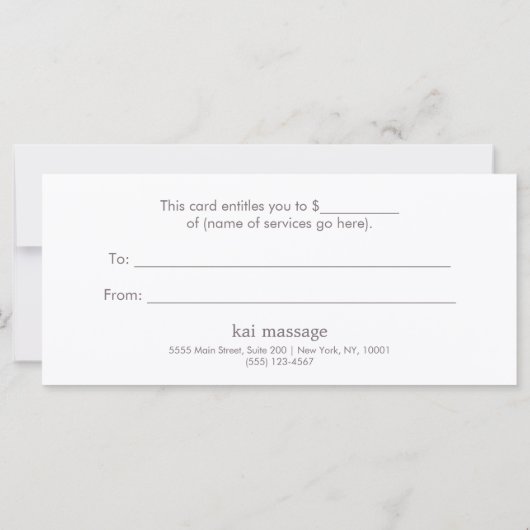 Elegant Shimmery Geel Cadeaubon (Achterkant)