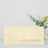 Elegant Shimmery Geel Cadeaubon (Staand voorkant)