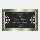 Elegant Shimmery Green Black Product Labels Juwels (Voorkant)