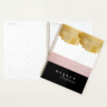 Elegant Shine ⎢ Gepersonaliseerde Planner<br><div class="desc">Geniet van uw gepersonaliseerde planner voor een elegante look met een combinatie van gouden textuur,  gouden glitter in roos en wit met verschillende kleuren als een monogram onderaan. Monogram is een combinatie van sans serif en elegante manuscriptdoopvont. Bekijk onze winkel voor meer objecten uit dit collectie</div>