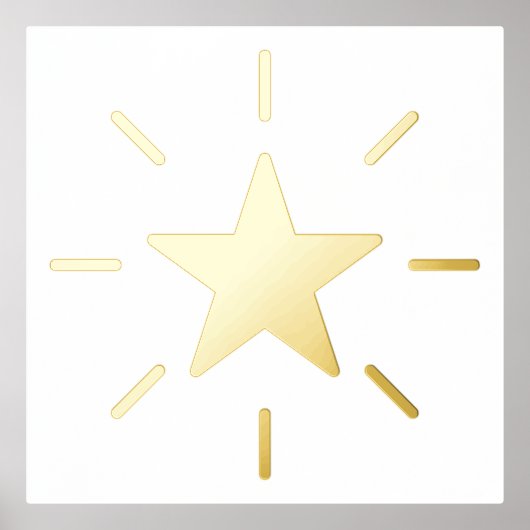 Elegant Shining Star Real Gold Folie Afdrukken (Voorkant)