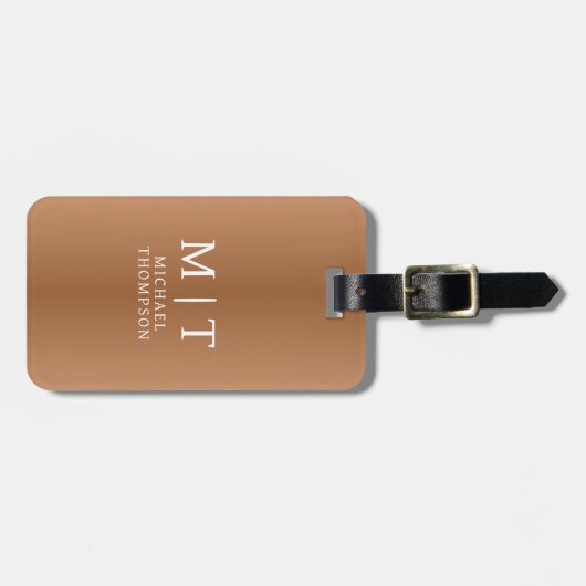 Elegant Shiny Bronze Square Background Bagagelabel (Voorkant horizontaal)