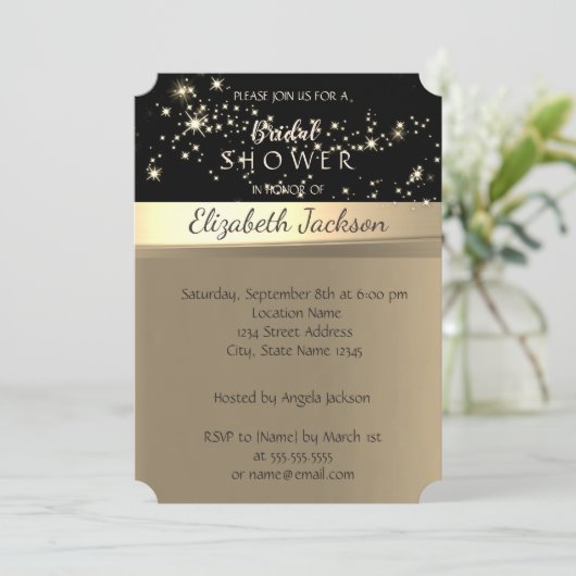 Elegant Shiny Chic Vrijgezellenfeest Kaart (Staand voorkant)