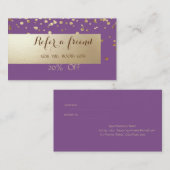 Elegant Shiny, Confetti, Paarse verwijzingskaart Aanbevelingskaartje (Voorkant / Achterkant)