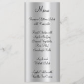 Elegant Shiny Faux Bleek Silver Foil Menu (Voorkant)