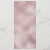 Elegant Shiny Faux Deegel Blush Pink Folie Menu (Achterkant)