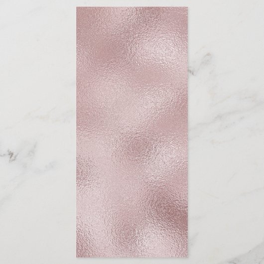Elegant Shiny Faux Deegel Blush Pink Folie Menu (Achterkant)