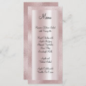 Elegant Shiny Faux Deegel Blush Pink Folie Menu (Voorkant / Achterkant)