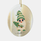 Elegant Shiny, Faux Gold, Cute Gnome Keramisch Ornament (Rechts)