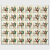 Elegant Shiny, Faux Gold, Reindeer, Snowman Cadeaupapier (Vlak)