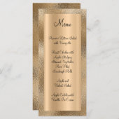 Elegant Shiny Faux Gold Textuur en Folie Menu (Voorkant / Achterkant)