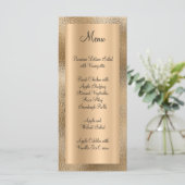 Elegant Shiny Faux Gold Textuur en Folie Menu (Staand voorkant)