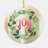 Elegant Shiny, Faux Gold, Wreate Joy Keramisch Ornament (Achterkant)