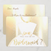 Elegant Shiny Gold Bride Dress Bridesmaid Kaart (Voorkant / Achterkant)
