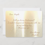 Elegant Shiny Gold Bride Dress Bridesmaid Kaart (Achterkant)