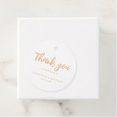 Elegant Shiny Gold Glitter Wedding Favor Labels (In situ)