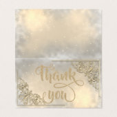Elegant Shiny Gold Glittery Hartelijk dank voor uw Visitekaartje (Buitenkant ongevouwen)