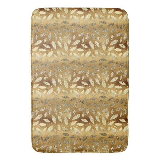 Elegant Shiny Gold Leaves Badmat (Voorkant Verticaal)