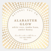 Elegant Shiny Gold Neutral Circle Soy Bean Candle Vierkante Sticker (Voorkant)