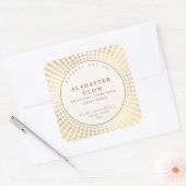 Elegant Shiny Gold Neutral Circle Soy Bean Candle Vierkante Sticker (Envelop)