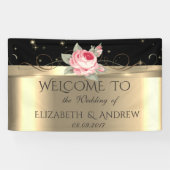 Elegant Shiny Gold Roos Wedding Banner (Horizontaal)