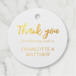 Elegant Shiny Gold Wedding Bedankjes Labels