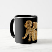 Elegant Shiny Golden Angel Black en Gold Mok (Voorkant links)