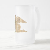 Elegant Shiny Golden Angel Heavenly White Matglas Bierpul (Voorkant rechts)