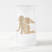 Elegant Shiny Golden Angel Heavenly White Matglas Bierpul (Center)