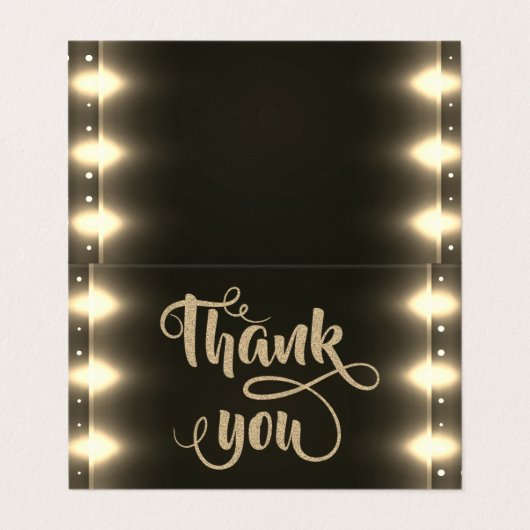 Elegant Shiny Lights Glittery Hartelijk dank Visitekaartje (Buitenkant ongevouwen)