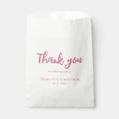 Elegant Shiny Magenta Glitter Wedding Favor Bag Bedankzakje (Voorkant)