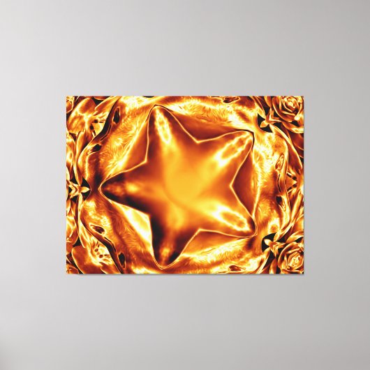 Elegant Shiny Metallic look Sepia Star Canvas (Voorkant)