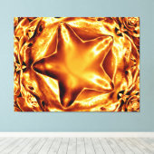 Elegant Shiny Metallic look Sepia Star Canvas (Insitu (Houten vloer))