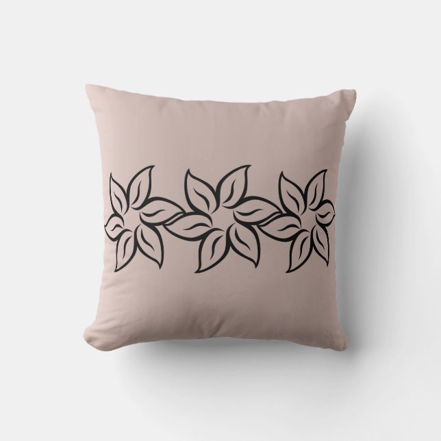 Elegant Shiny Paars Modern Flowery Pillow Kussen (Voorkant)