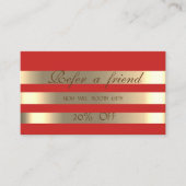 Elegant Shiny, Red, Gold Striped Reference Kaart (Voorkant)