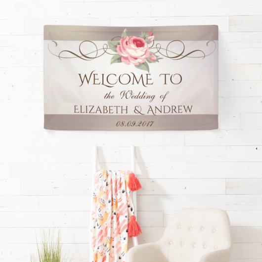 Elegant Shiny Roos Wedding Banner (Insitu)