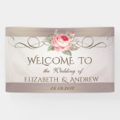 Elegant Shiny Roos Wedding Banner (Horizontaal)