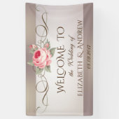 Elegant Shiny Roos Wedding Banner (Verticaal)