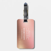 Elegant Shiny Rose Gold Metal Texture Background Bagagelabel (Achterkant verticaal)