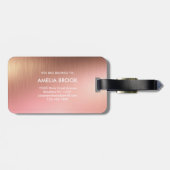 Elegant Shiny Rose Gold Metal Texture Background Bagagelabel (Achterkant horizontaal)