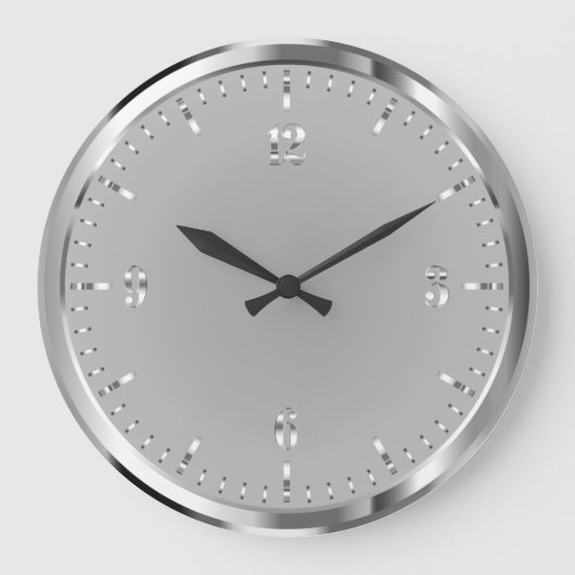Elegant Shiny Silver Acrylwand Clock Grote Klok (Voorkant)