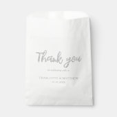 Elegant Shiny Silver Glitter Wedding Favor Bag Bedankzakje (Voorkant)