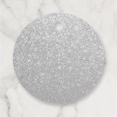 Elegant Shiny Silver Glitter Wedding Favor Labels (Achterkant)