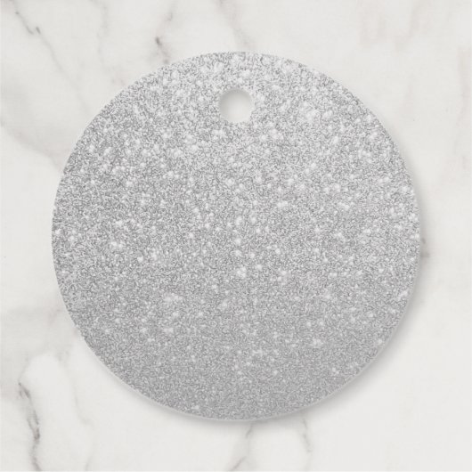 Elegant Shiny Silver Glitter Wedding Favor Labels (Achterkant)