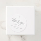 Elegant Shiny Silver Glitter Wedding Favor Labels (In situ)